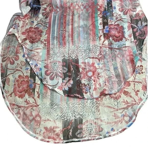 CREATION SM&MED colorful floral sheer gauze beach cover  maxi dress.sleeveless - Picture 15 of 16